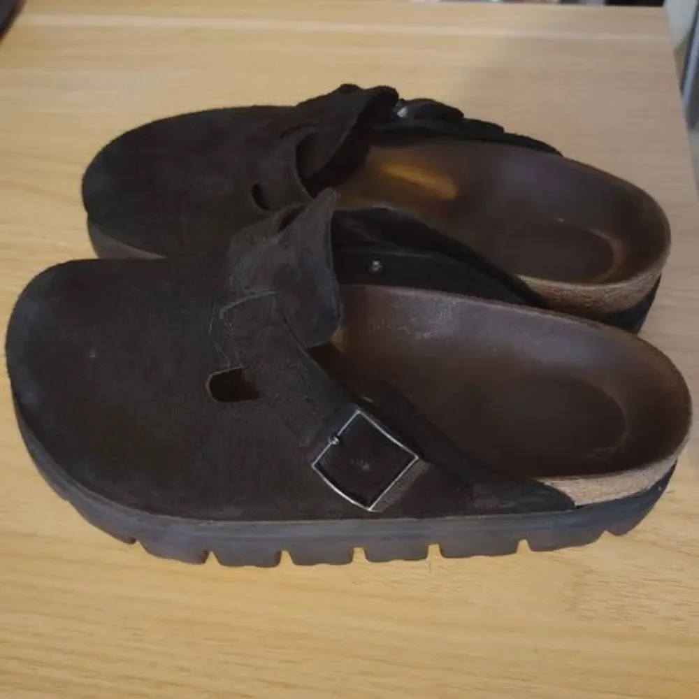 Papillio by Birkenstock Boston Suede black Clogs size 7